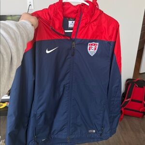 Nike Red and Navy US Soccer Windbreaker Jacket